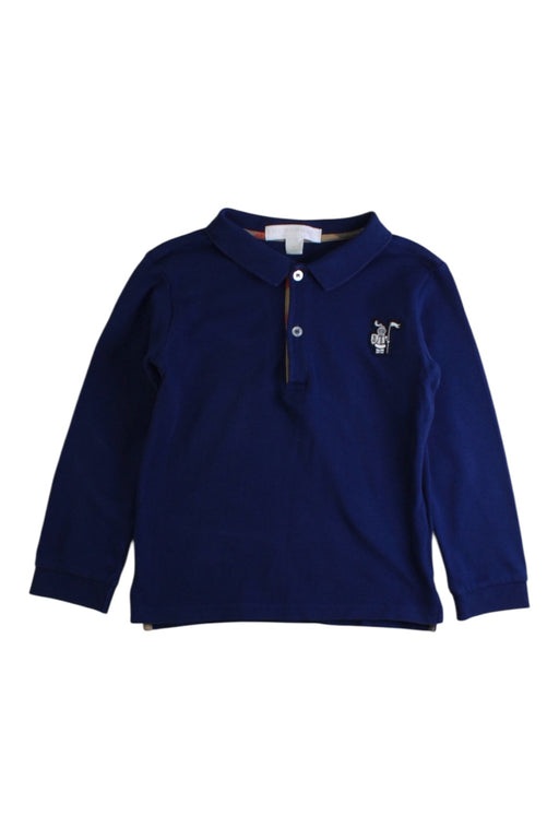 A Navy Long Sleeve Polos from Burberry in size 2T for boy. (Front View)