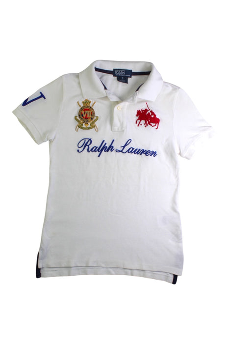 A White Short Sleeve Polos from Polo Ralph Lauren in size 6T for boy. (Front View)