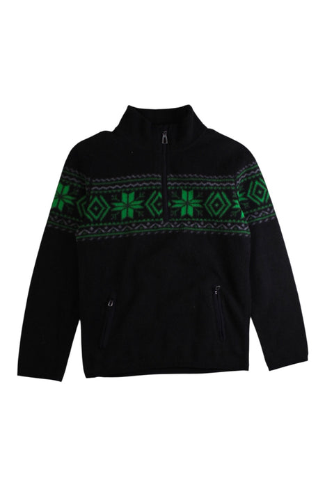 A Black Zippered Sweatshirts from Polo Ralph Lauren in size 7Y for boy. (Front View)