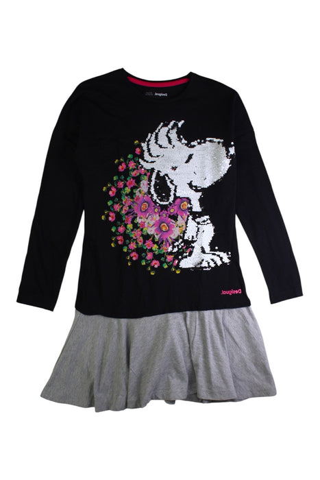 A Black Long Sleeve Dresses from Desigual in size 9Y for girl. (Front View)