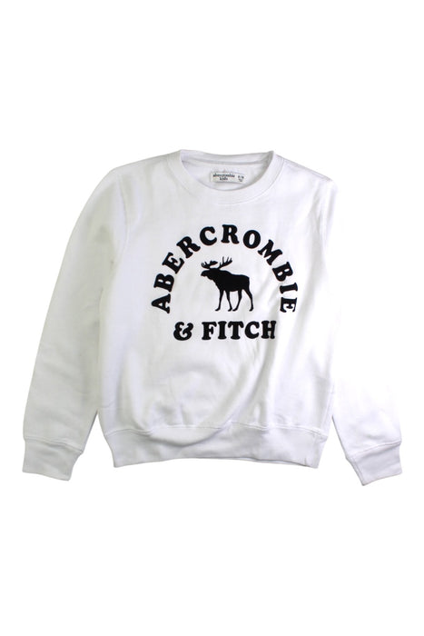 A White Crewneck Sweatshirts from Abercrombie & Fitch in size 9Y for girl. (Front View)