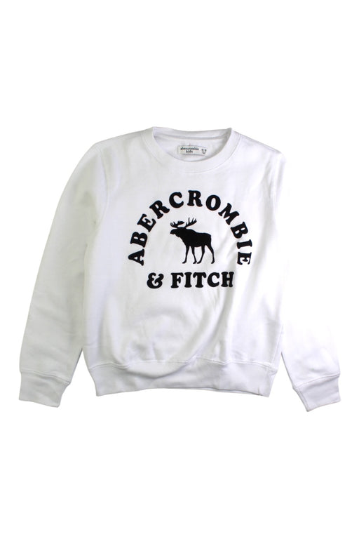 A White Crewneck Sweatshirts from Abercrombie & Fitch in size 9Y for girl. (Front View)