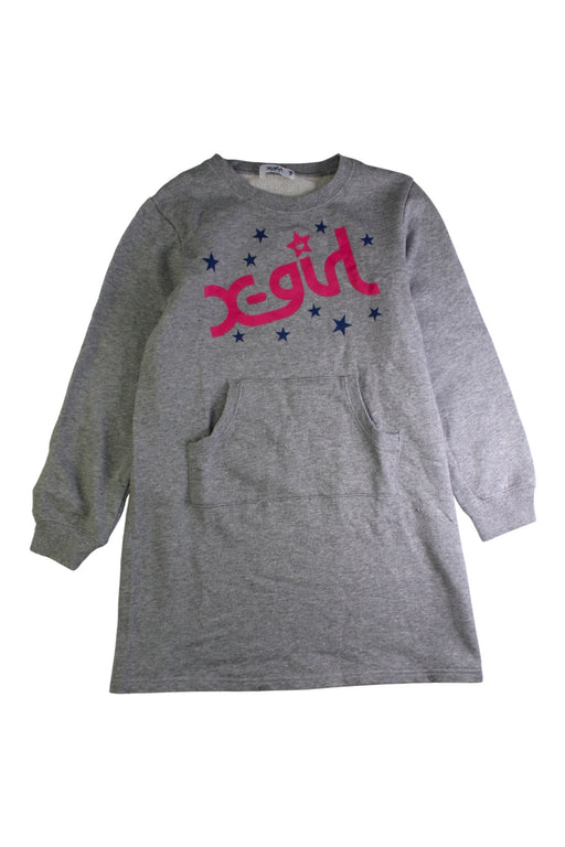 A Grey Sweater Dresses from X-girl in size 10Y for girl. (Front View)