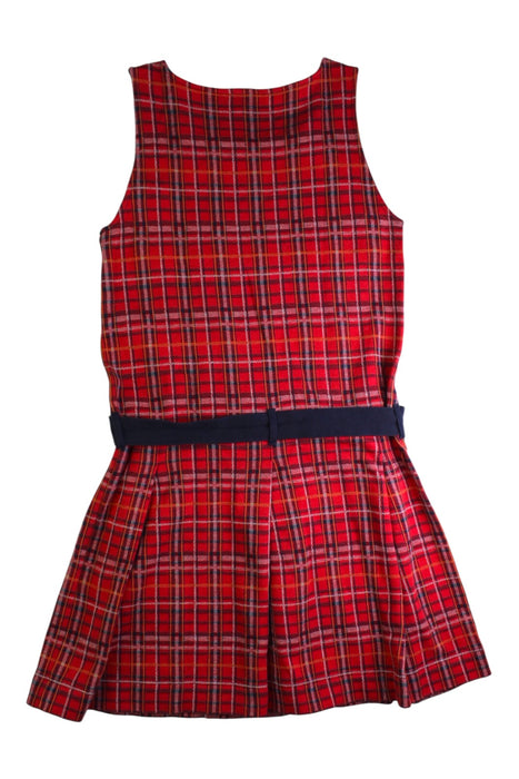 A Red Sleeveless Dresses from Petit Bateau in size 12Y for girl. (Back View)
