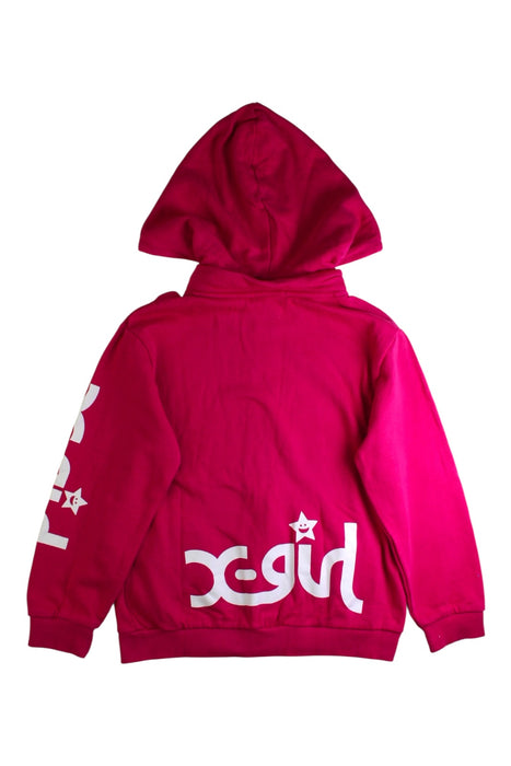A Pink Hooded Sweatshirts from X-girl in size 10Y for girl. (Back View)
