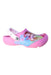 A Pink Sandals from Crocs in size 7Y for girl. (Front View)