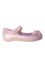 A Pink Flats from Mini Melissa in size 6T for girl. (Front View)