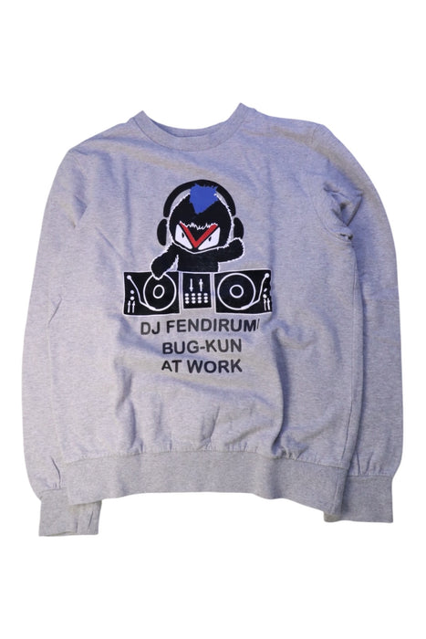 A Grey Crewneck Sweatshirts from Fendi in size 12Y for boy. (Front View)