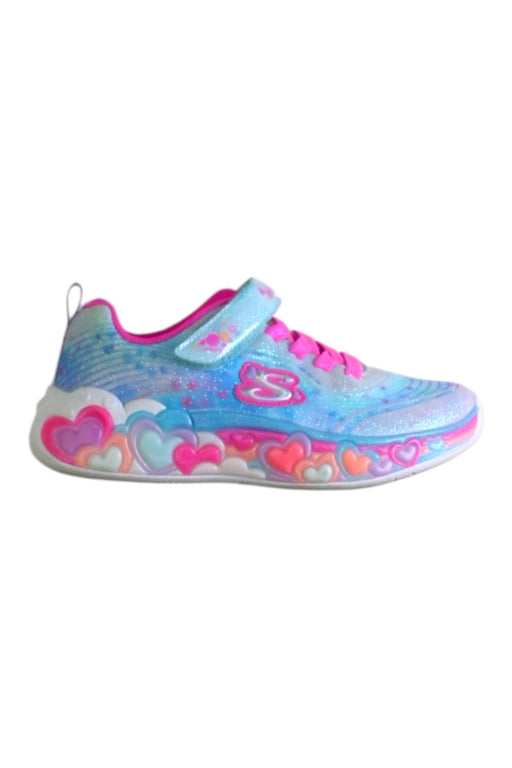 A Blue Sneakers from Skechers in size 7Y for girl. (Front View)