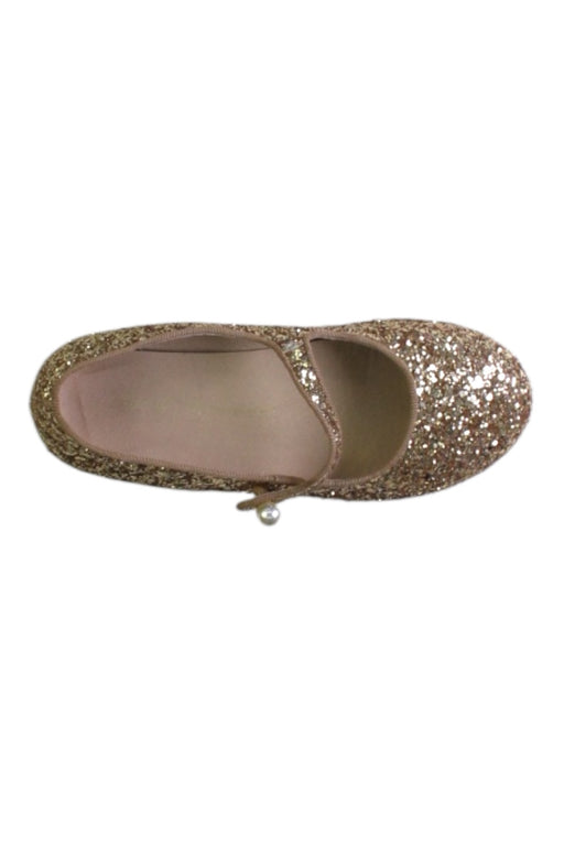 A Gold Flats from Age of Innocence in size 7Y for girl. (Front View)