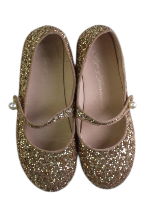 A Gold Flats from Age of Innocence in size 7Y for girl. (Back View)