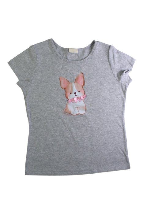 A Grey Short Sleeve T Shirts from Momonittu in size 10Y for girl. (Front View)