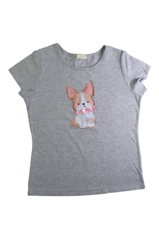 A Grey Short Sleeve T Shirts from Momonittu in size 10Y for girl. (Front View)