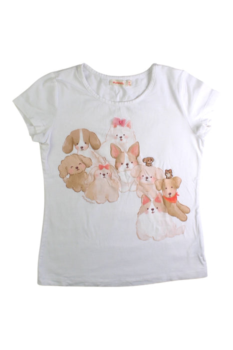 A White Short Sleeve T Shirts from Momonittu in size 10Y for girl. (Front View)