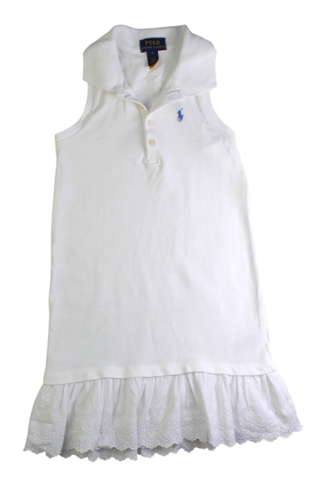 A White Sleeveless Dresses from Polo Ralph Lauren in size 6T for girl. (Front View)