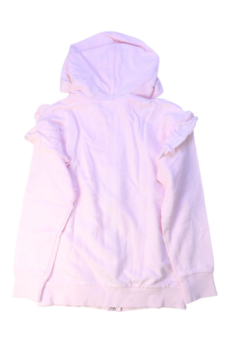 A Pink Zippered Sweatshirts from Seed in size 6T for girl. (Back View)