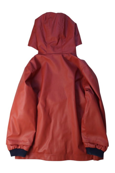 A Red Rain Jackets from Petit Bateau in size 4T for neutral. (Back View)