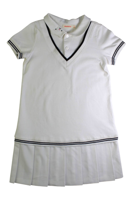 A White Short Sleeve Dresses from Momonittu in size 8Y for girl. (Front View)