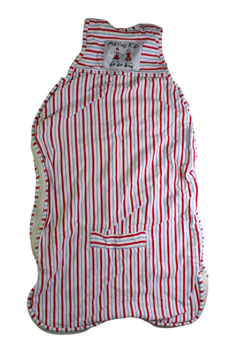 A Blue Sleepsacs from Merino Kids in size Newborn for neutral. (Back View)