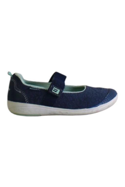 A Navy Flats from Stride Rite in size 5T for girl. (Front View)