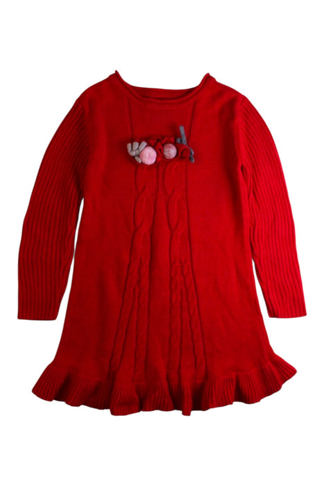 A Red Sweater Dresses from Chickeeduck in size 4T for girl. (Front View)