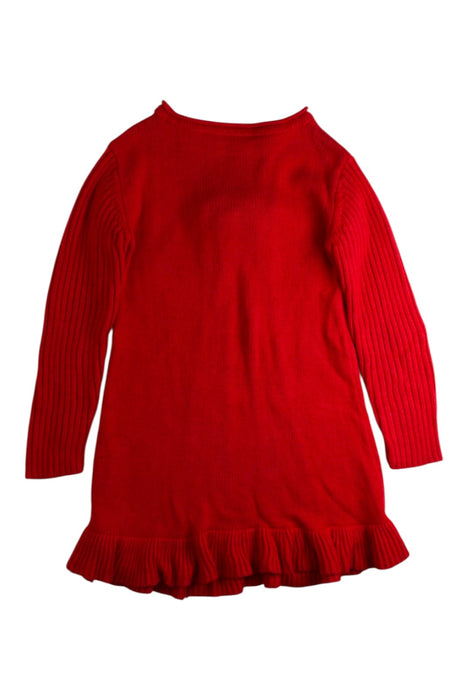 A Red Sweater Dresses from Chickeeduck in size 4T for girl. (Back View)