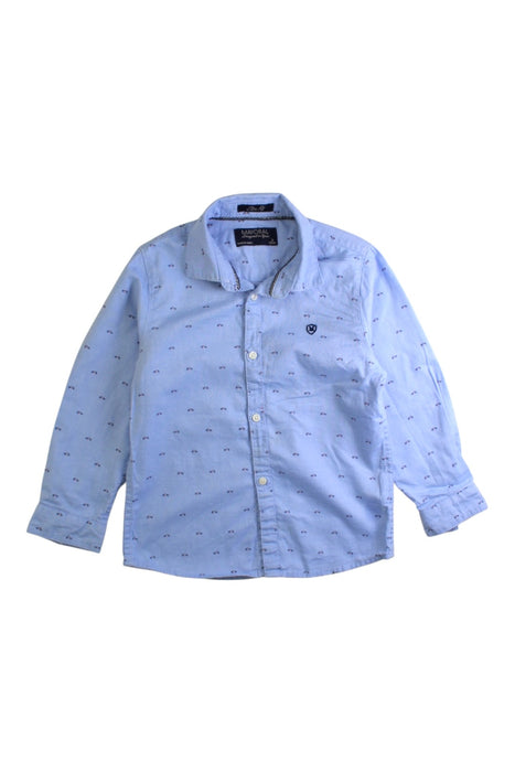 A Blue Long Sleeve Polos from Mayoral in size 3T for boy. (Front View)