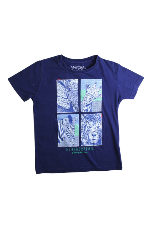 A Navy Short Sleeve T Shirts from Mayoral in size 4T for neutral. (Front View)