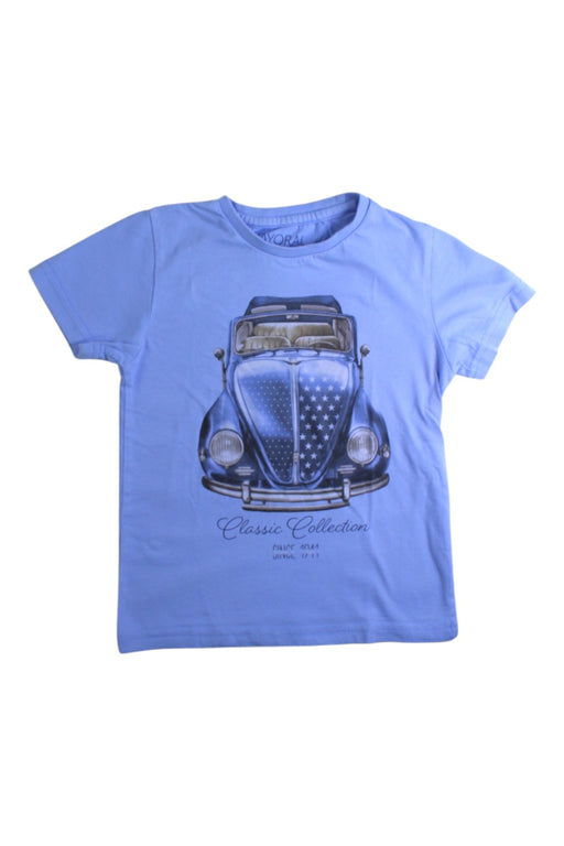 A Blue Short Sleeve T Shirts from Mayoral in size 4T for boy. (Front View)