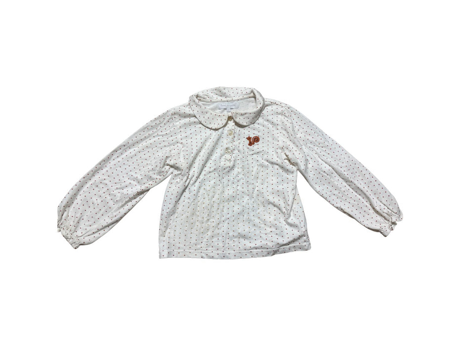 A White Long Sleeve Shirts from Cadet Rousselle in size 5T for girl. (Front View)