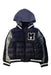 A Navy Puffer/Quilted Jackets from Moncler in size 3T for boy. (Front View)