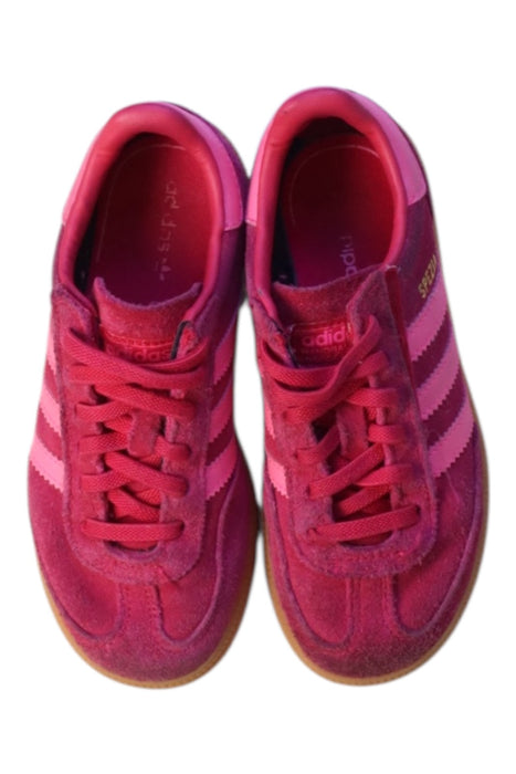 A Pink Sneakers from Adidas in size 6T for girl. (Back View)