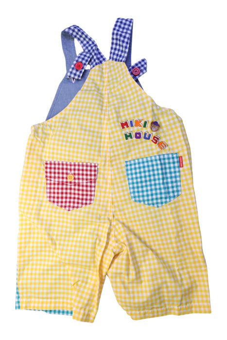 A Multicolour Overall Shorts from Miki House in size 5T for boy. (Back View)