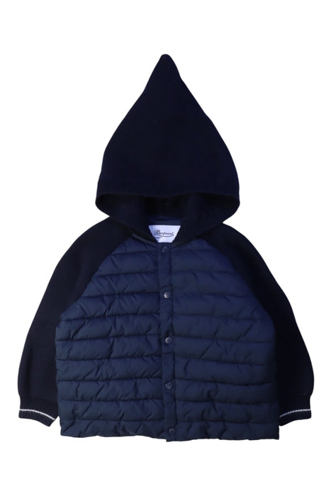 A Navy Puffer/Quilted Jackets from Bonpoint in size 2T for boy. (Front View)