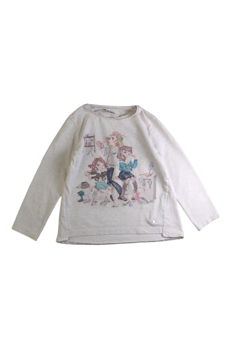A Beige Long Sleeve Tops from Mayoral in size 4T for girl. (Front View)