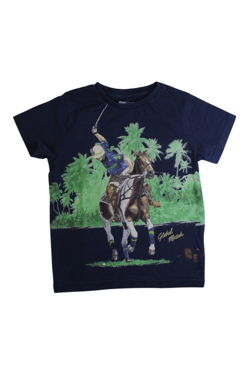 A Navy Short Sleeve T Shirts from Mayoral in size 5T for boy. (Front View)
