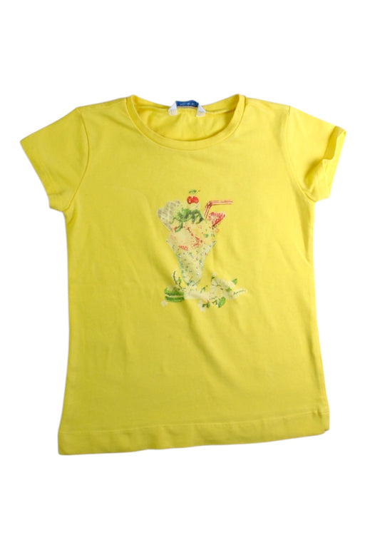 A Yellow Short Sleeve T Shirts from Mayoral in size 5T for girl. (Front View)
