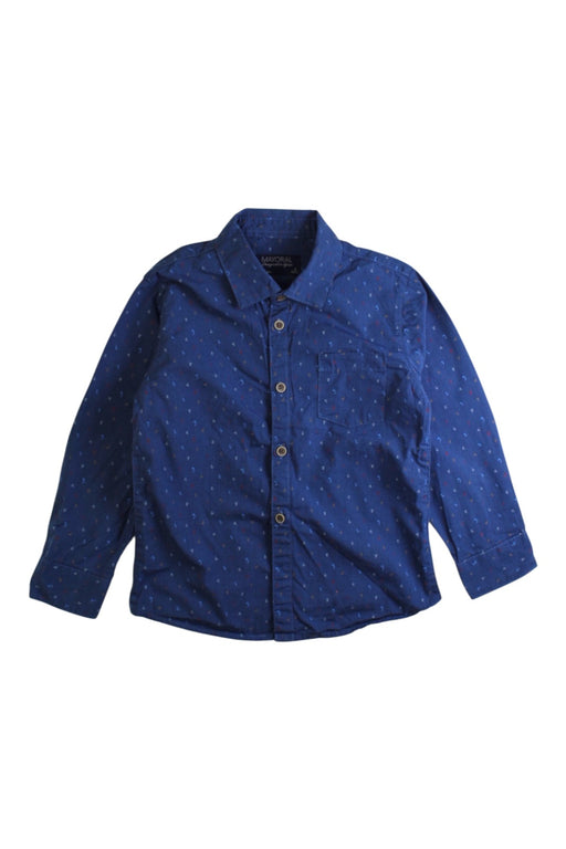 A Navy Long Sleeve Shirts from Mayoral in size 3T for boy. (Front View)