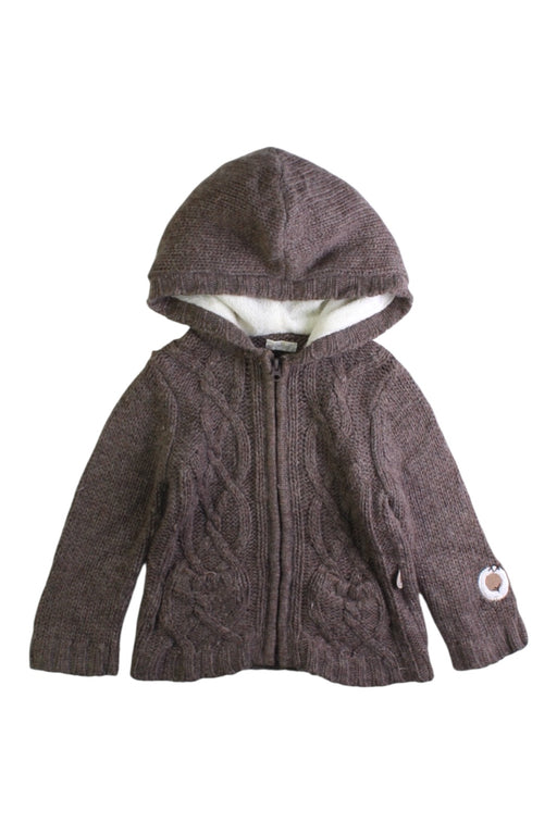 A Brown Zippered Sweatshirts from Kaloo in size 3-6M for neutral. (Front View)