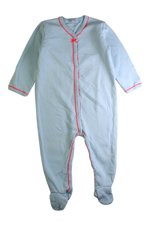 A Blue Onesies from Petit Bateau in size 12-18M for girl. (Front View)