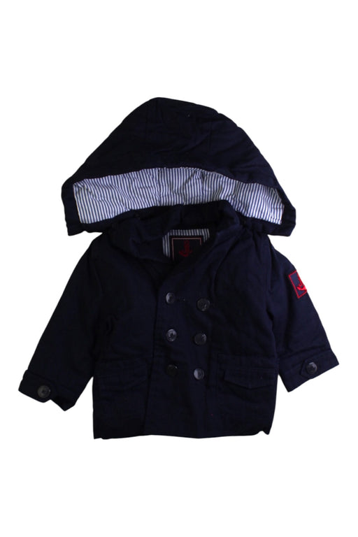 A Navy Coats from Jacadi in size 3-6M for boy. (Front View)