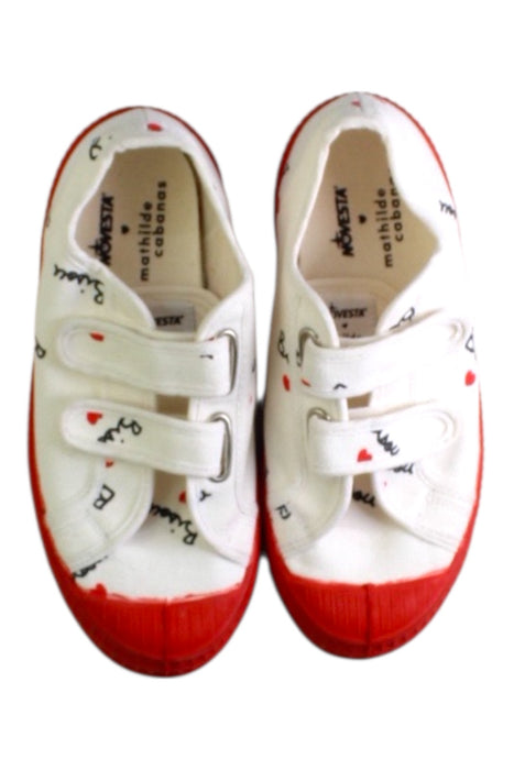 A White Sneakers from Novesta in size 7Y for girl. (Back View)