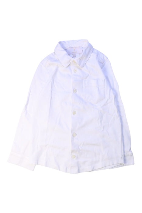 A White Long Sleeve Shirts from Jacadi in size 4T for boy. (Front View)