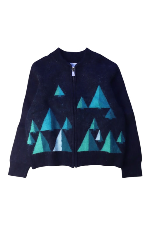A Blue Zippered Sweatshirts from Jacadi in size 3T for boy. (Front View)