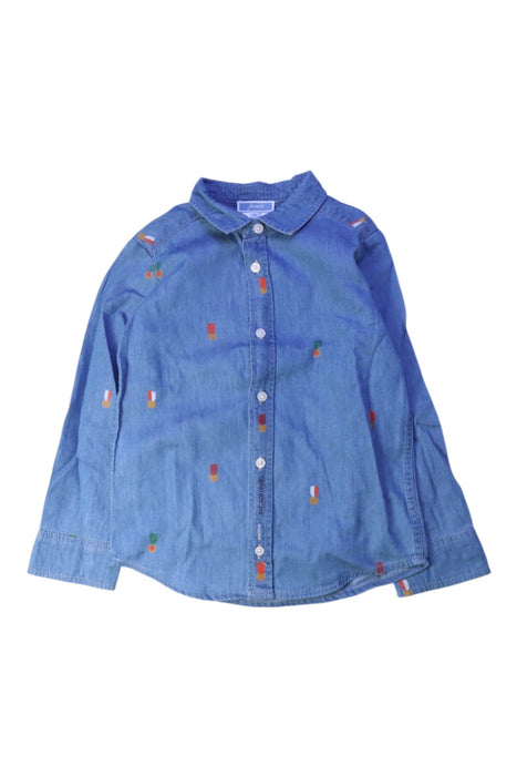 A Blue Long Sleeve Shirts from Jacadi in size 4T for boy. (Front View)