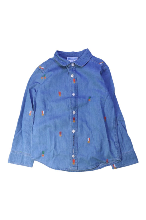 A Blue Long Sleeve Shirts from Jacadi in size 4T for boy. (Front View)