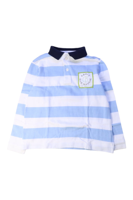 A Blue Long Sleeve Polos from Jacadi in size 3T for boy. (Front View)