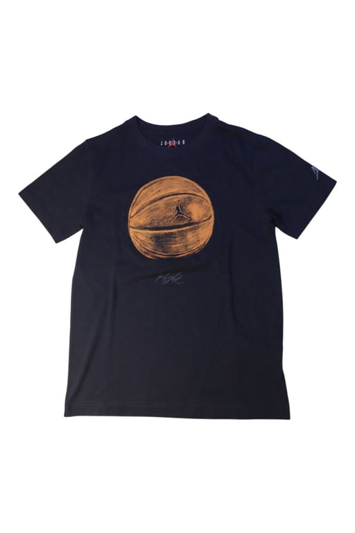 A Black Short Sleeve T Shirts from Air Jordan in size 10Y for boy. (Front View)