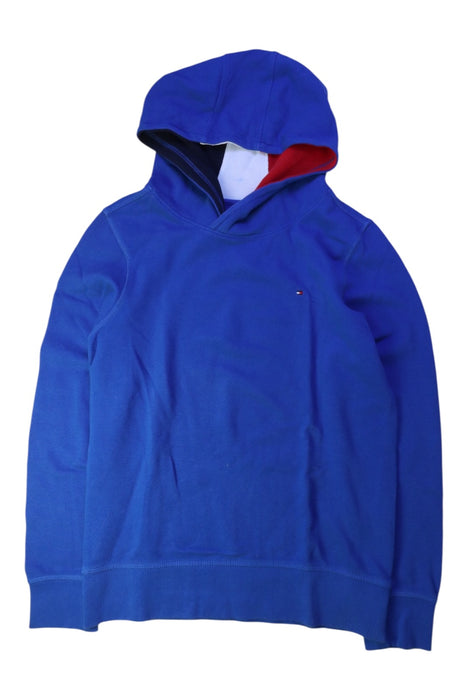 A Blue Hooded Sweatshirts from Tommy Hilfiger in size 12Y for boy. (Front View)