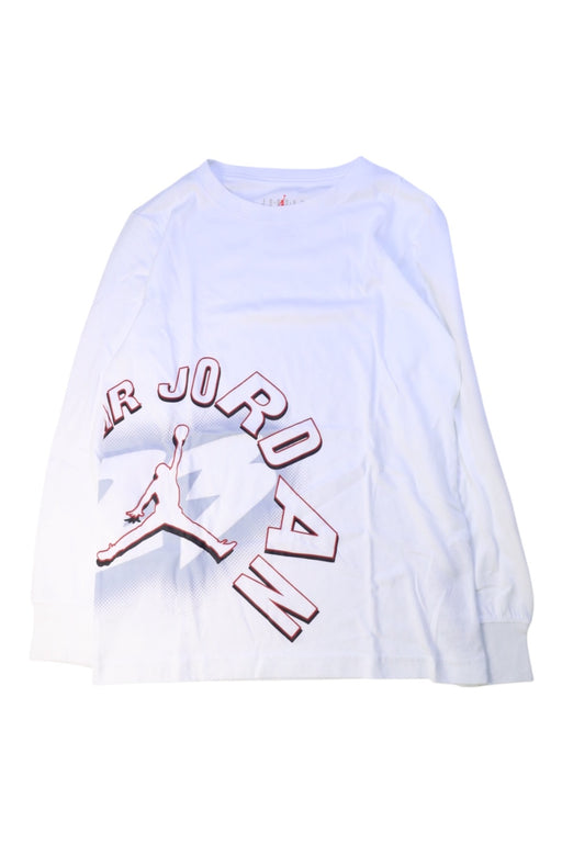 A White Long Sleeve T Shirts from Air Jordan in size 10Y for boy. (Front View)